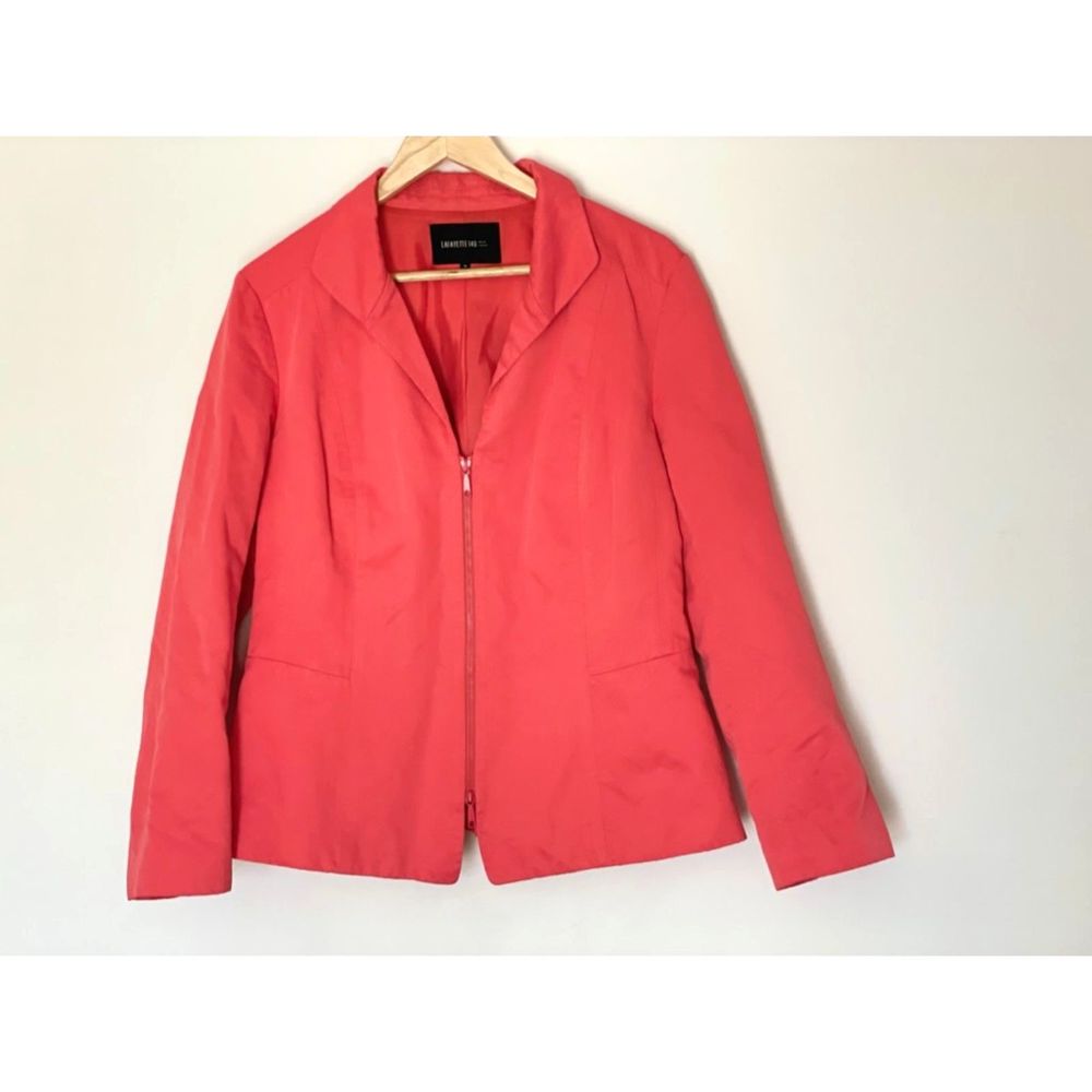 Lafayette 148 Coral Double Zip Lined Women's Blazer Size 16 E10